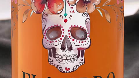 Vaso único El Morro con diseño de calavera floral #ElMorro #DiseñoMexicano