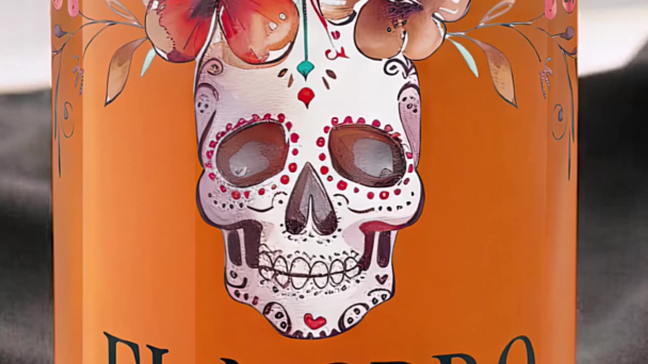Vaso único El Morro con diseño de calavera floral #ElMorro #DiseñoMexicano