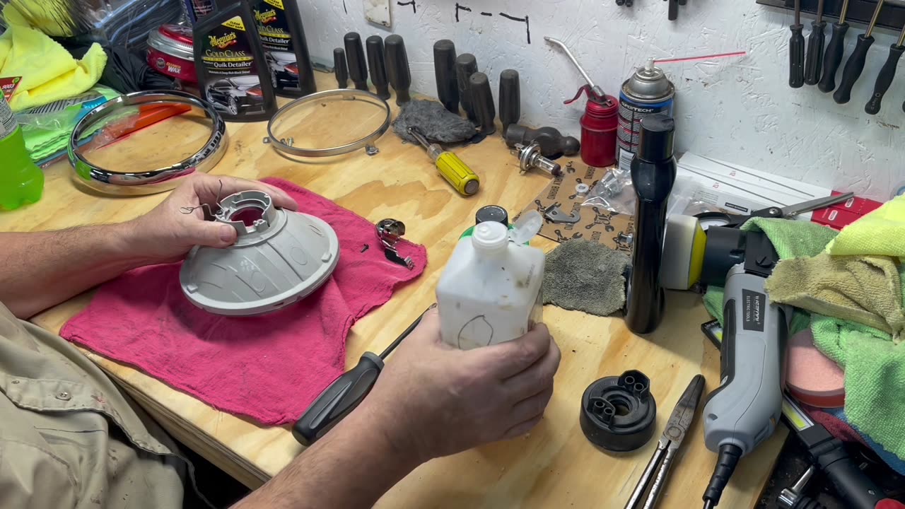 clean the fog out of a Harley headlight