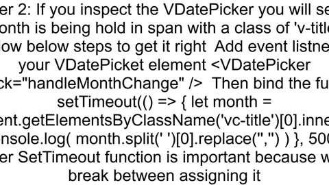 Figuring out which month the user is in while using vcalender