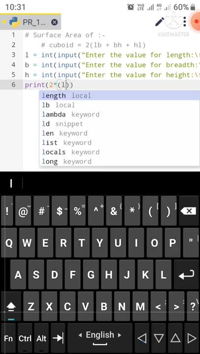 Python Coding with mobile phone