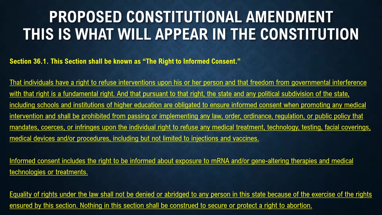 Right to Informed Consent Intiative Petition Information and Signature Collection Instructions