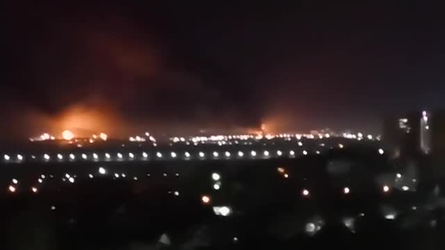 The video shows two objects burning in Bryansk.