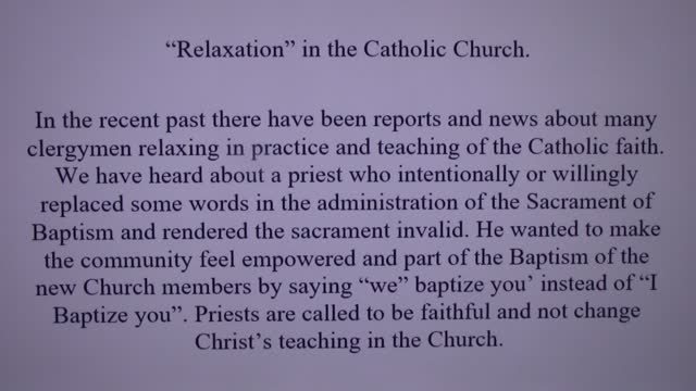 Relaxation of Catholic Church teaching and practice.