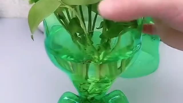 How to make flowers bucket from bottle