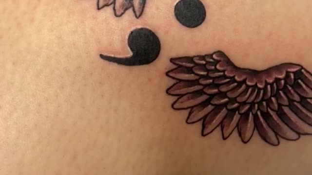 🔥😎Semicolon & Angel Wings Tattoo😎🔥