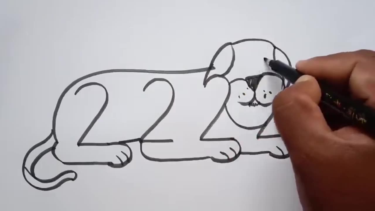 Dog Drawing With Pen