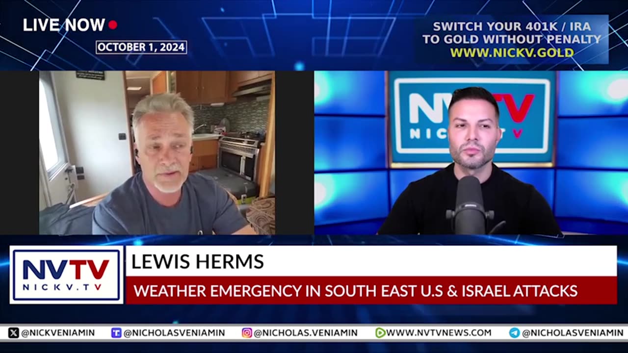 Lewis Herms Discusses Weather Emergency In South East US & Israel Attacks with Nicholas Veniamin