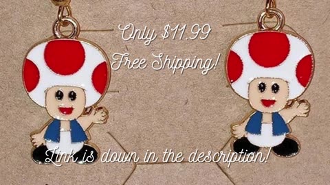 Vintage Nintendo Earrings- Yoshi - Toad - Video gaming