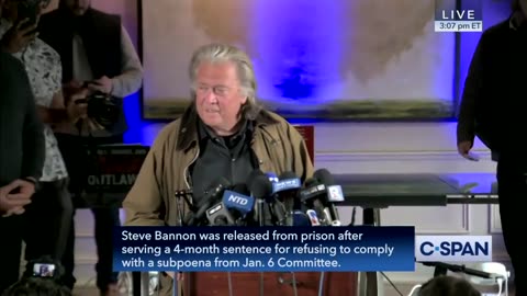 BANNON: “I am finally out of being a political prisoner by the Merrick Garland,