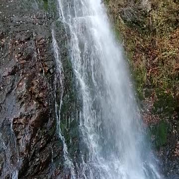 beautiful waterfall in north italy