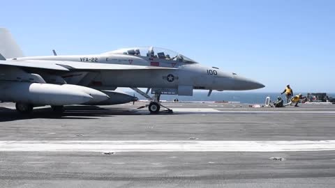 Super Hornets Carrier Catapult Takeoffs