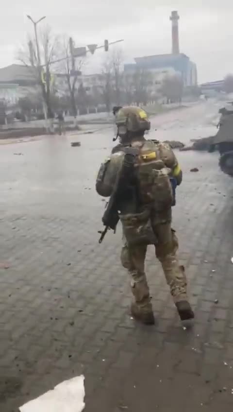 Aftermath of a skirmish in Irpin