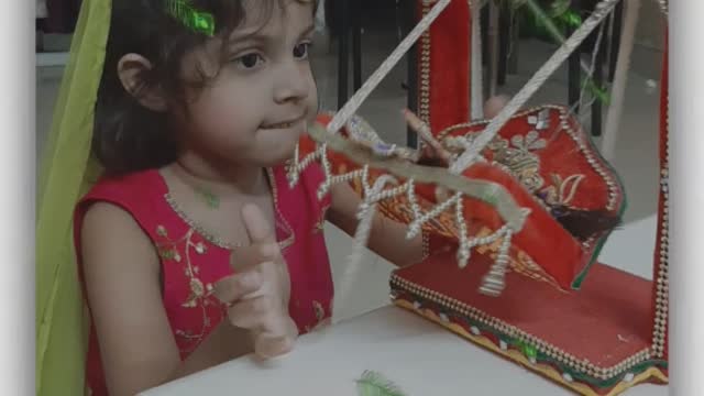 My Daughter Ananya Saxena celebrating Krishna Janmashtami