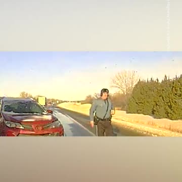 Trooper Barely Escapes Being Hit by Semi-Truck #Shorts