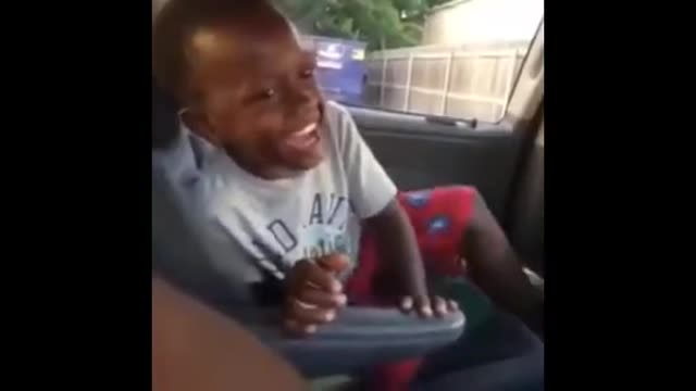 Funny laugh by small boy