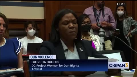 Lucretia Hughes 19 year old son was murdered She speaks to Congress on gun control #MAGA