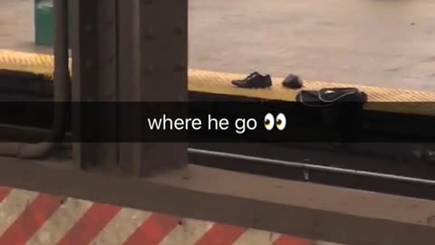 Backpack and shoes left at subway station