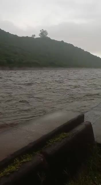 The canal next to Mondi Paper Mills is seen nearly overflowing.