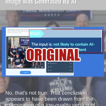 Fact Check: People's Hands In 'Walz's For Trump' Image Do NOT Prove Image Was Generated By AI