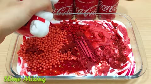 🌺RED Coco Cola Slim🌷Mixing Random Things into GLOSSY Slime
