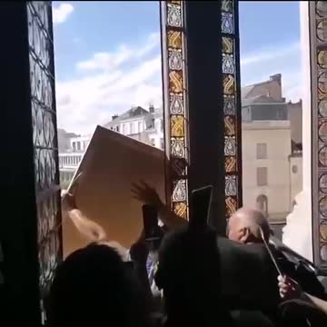 The Portrait of Emmanuel Macron Was Trampled