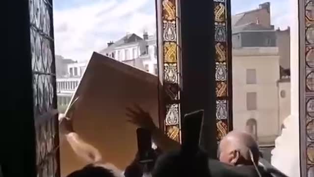 The Portrait of Emmanuel Macron Was Trampled