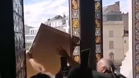 The Portrait of Emmanuel Macron Was Trampled