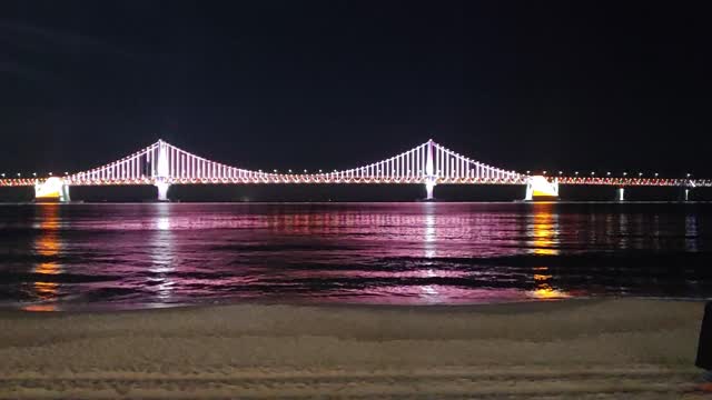 Night view of Gwangan Bridge in Busan