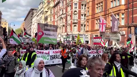 Protesters march in London as Gaza war anniversary nears