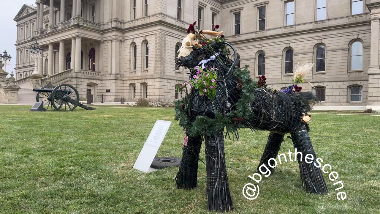 Satanic Temple Members Install Display at Michigan State Capitol