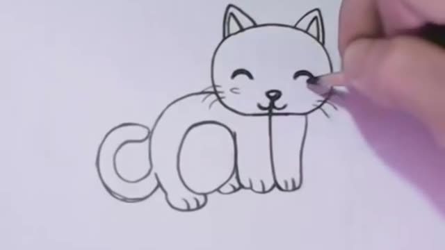 Cartoon Cats. A kid learns step-by-step on how to make Words Cat into a cartoon cat.