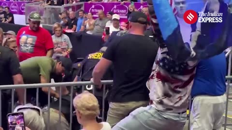 Man Tasered After Storming Press Area at Trump Rally.p