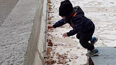Boy jumping in slowmo