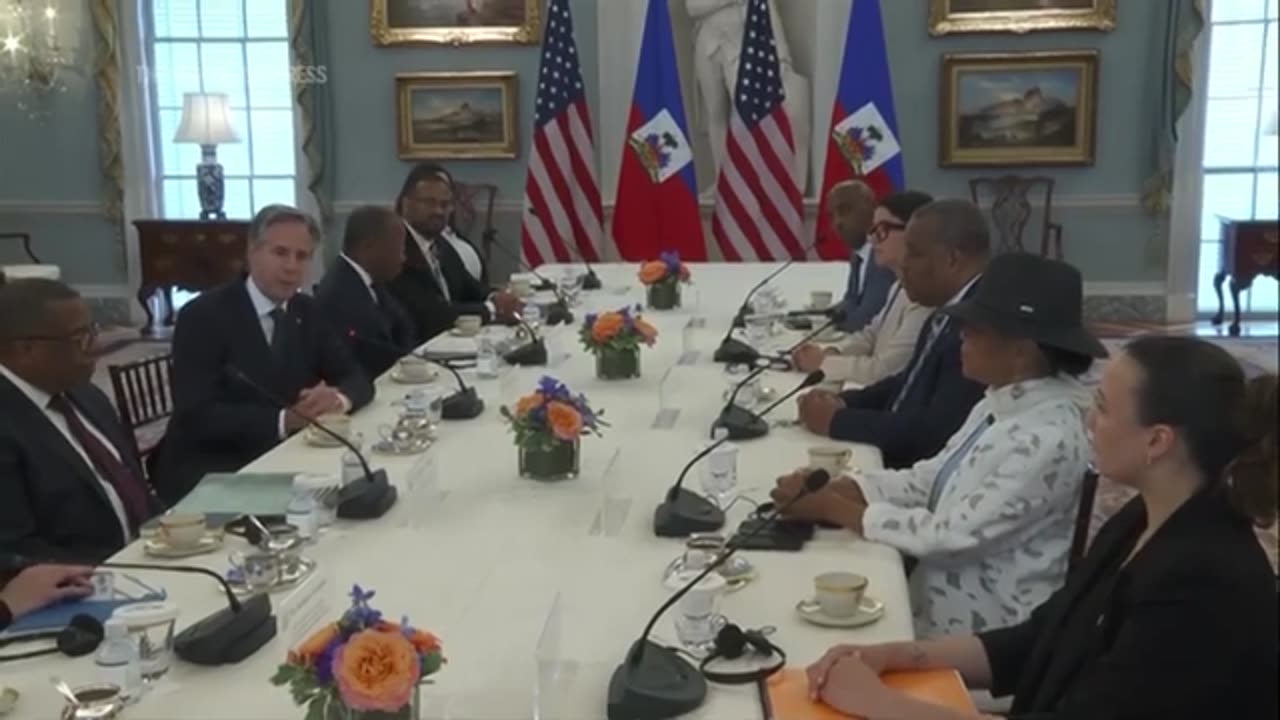 Secretary Blinken meets with new Haitian PM Garry Conille at the State Department