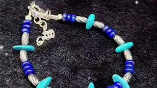 GN-20241011-01 Natural Turquoise Fashion Jewelry Silver Beads Lapis Lazuli and S925 Silver Delicate