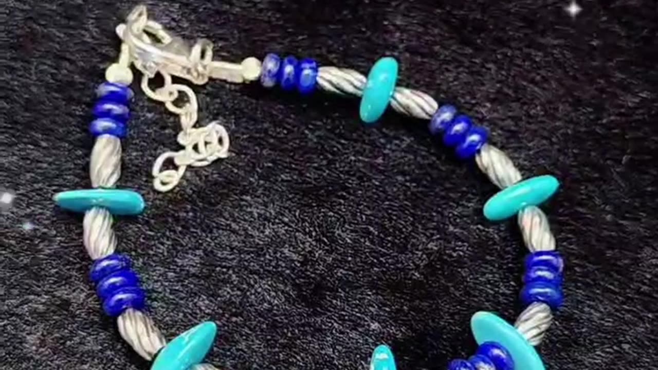 GN-20241011-01 Natural Turquoise Fashion Jewelry Silver Beads Lapis Lazuli and S925 Silver Delicate