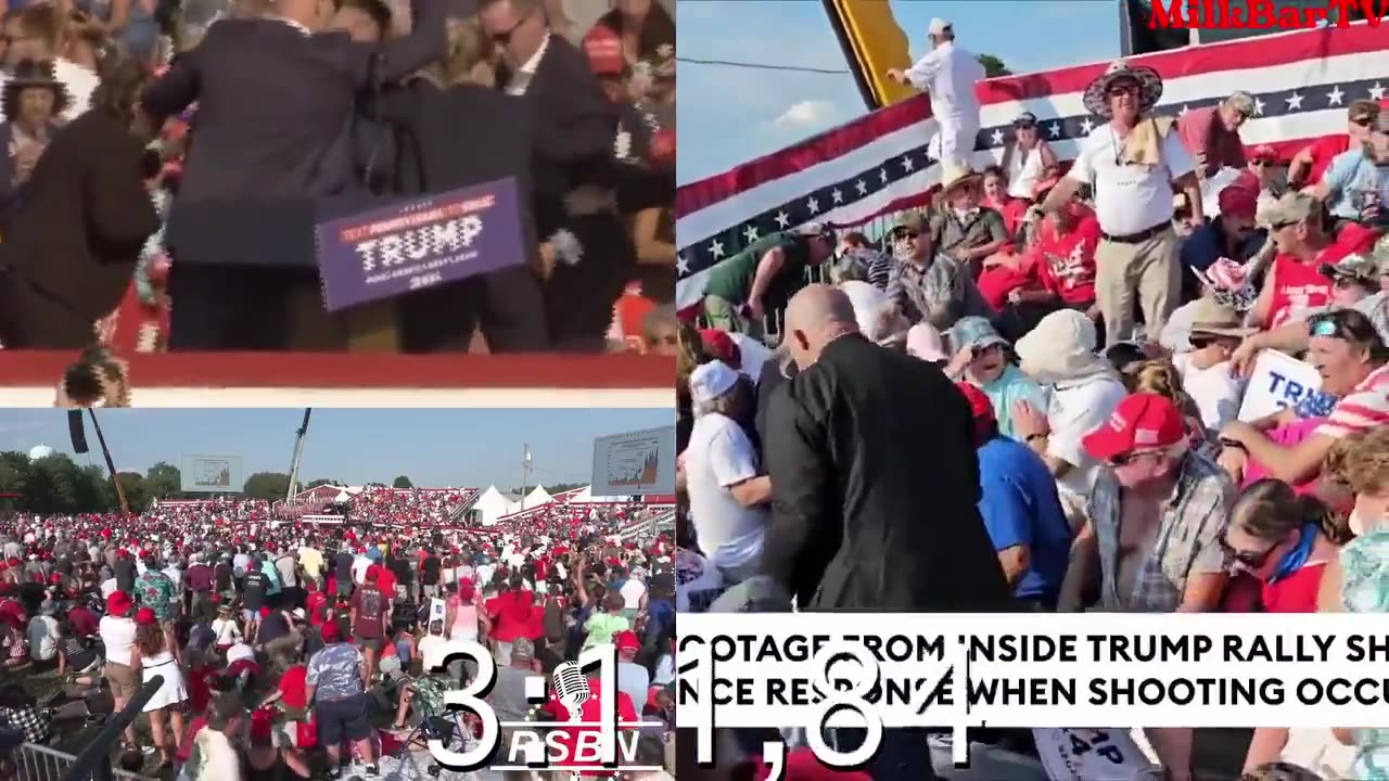 Sync'd-up videos of assassination attempt of President Trump from different angles