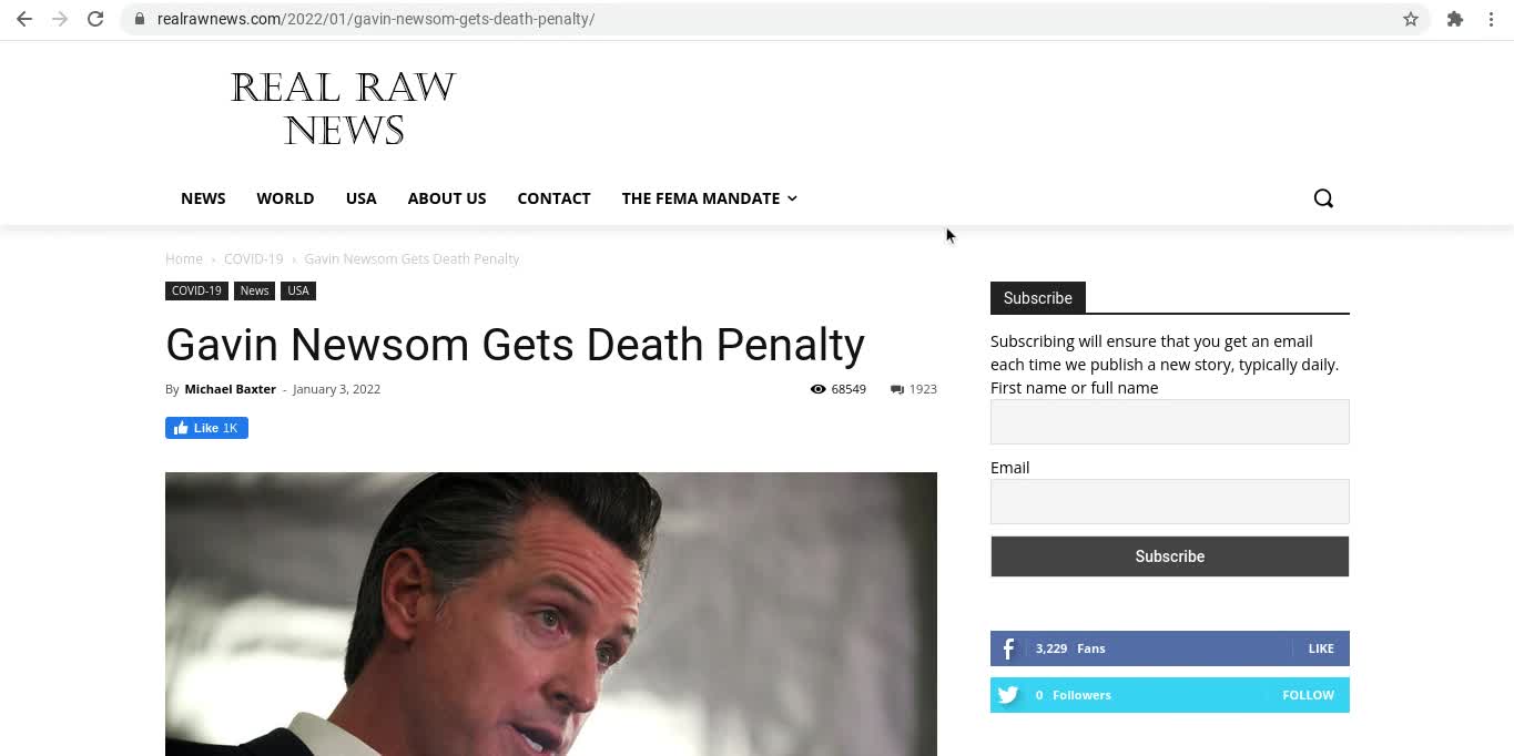 Newsom Gets Death Penalty