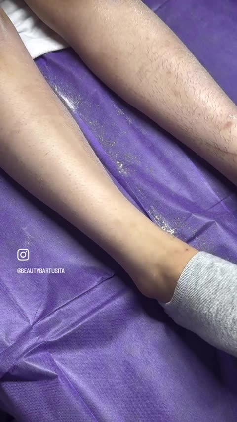 Leg Waxing Tutorial with Sexy Smooth Golden Allure Hard Wax by Elsa Valle