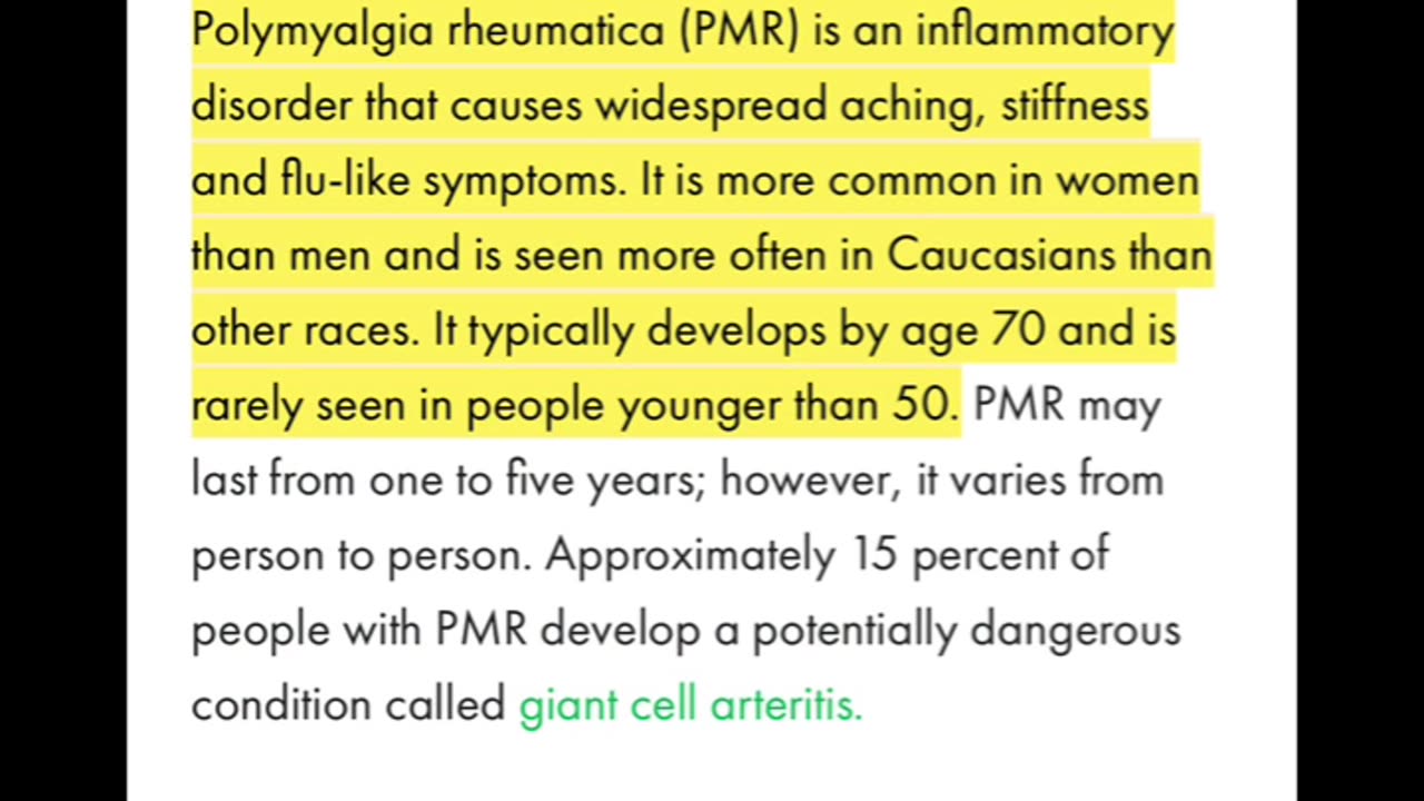 PMR Polymaysalgia rheumatica not such a rare disease anymore 💉