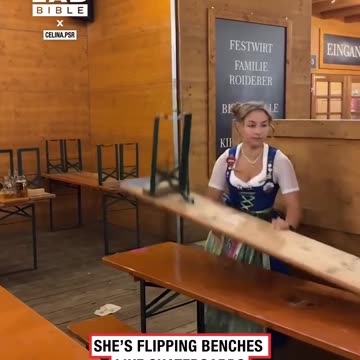 Barmaid shows off her skills 💪
