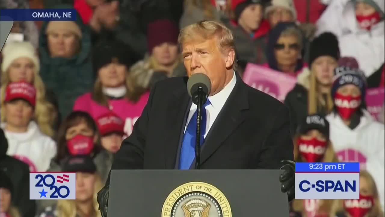 Nebraska Trump talks about Bidens catastrophic lockdowns.
