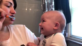 Mom's Hiccups Causes Fit of Baby Giggling