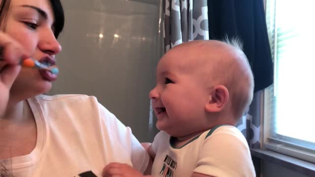 Mom's Hiccups Causes Fit of Baby Giggling