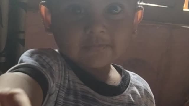Cute baby saying daddy