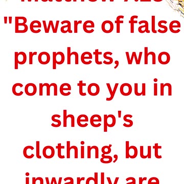 "Beware of False Prophets" Matthew 7:15,16.#shorts #youtube #yt #shortsvideo #youtubeshorts