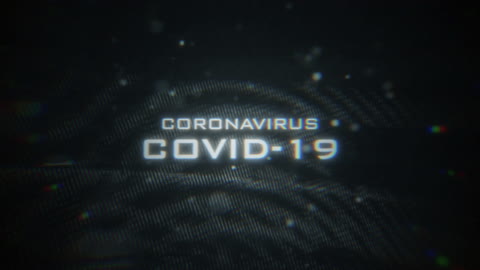 COVID-19 and Coronavirus Text Animation Display with Glitch Distortions