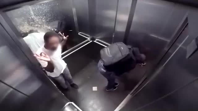 shit on the man in the elevator