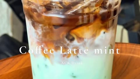 Coffee latte mint 😋#coffee #coffeelatte #latte #ackdrink #rumble #thaidrink